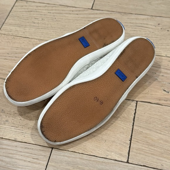 Keds Kate Spade Glitter Sequin White Sneakers Womens Size 9‎ Wedding Party Shoes - Picture 9 of 12